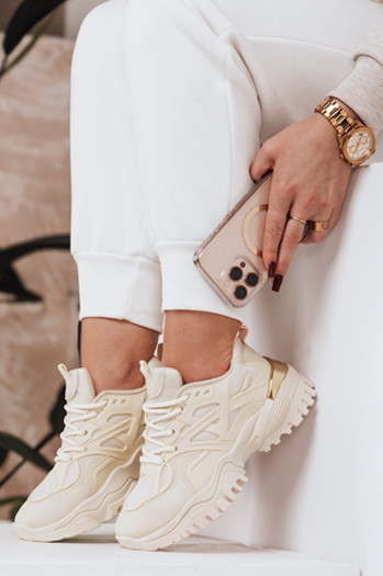 Sneakersy damskie CILLE beżowe Dstreet ZY0459