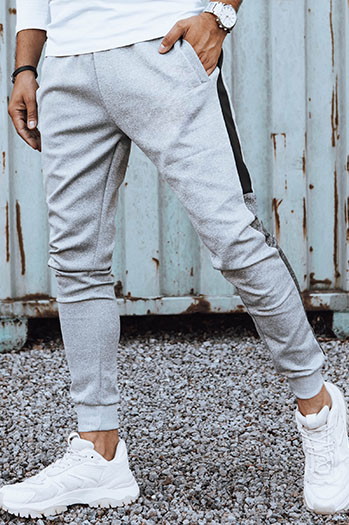 Spodnie męskie dresowe jasnoszare Dstreet UX4125