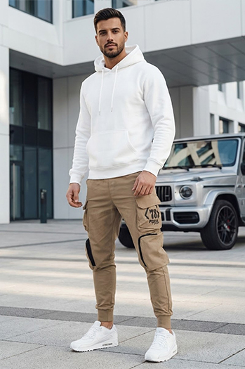 Spodnie męskie bojówki beżowe Dstreet UX4166