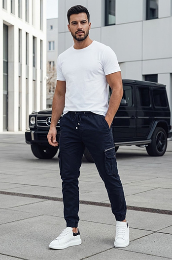 Spodnie męskie bojówki granatowe Dstreet UX4181