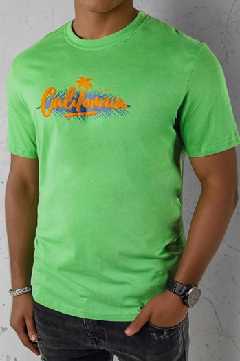 Koszulka męska z nadrukiem zielona Dstreet RX5373