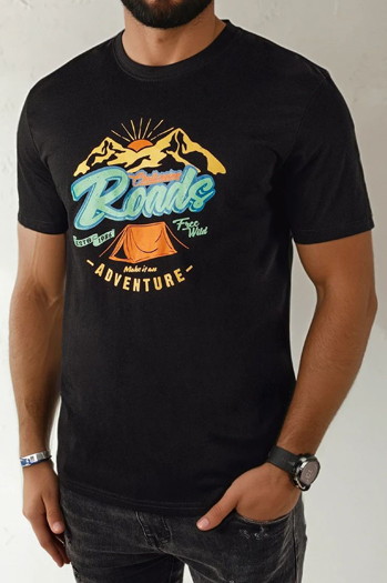 Koszulka męska z nadrukiem czarna Dstreet RX5400