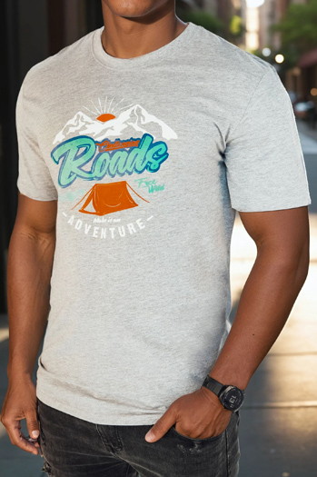 Koszulka męska z nadrukiem szara Dstreet RX5401