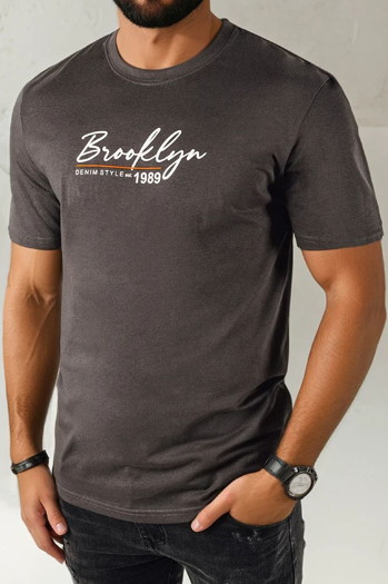 Koszulka męska z nadrukiem ciemnoszara Dstreet RX5404