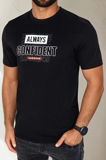 Koszulka męska z nadrukiem czarna Dstreet RX5407