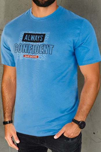 Koszulka męska z nadrukiem niebieska Dstreet RX5408