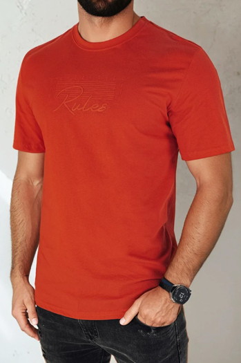 Koszulka męska z nadrukiem pomarańczowa Dstreet RX5411