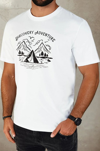 Koszulka męska z nadrukiem biała Dstreet RX5412