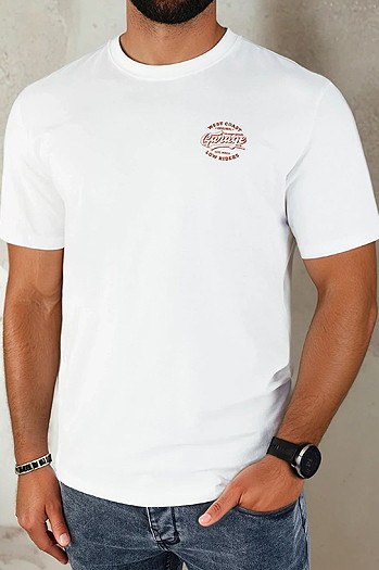 Koszulka męska z nadrukiem biała Dstreet RX5415