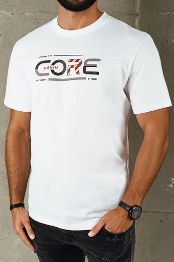 Koszulka męska z nadrukiem biała Dstreet RX5418