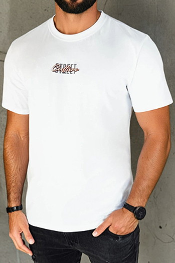 Koszulka męska z nadrukiem biała Dstreet RX5421
