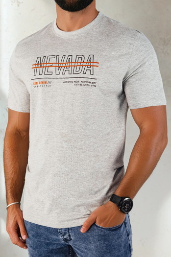 Koszulka męska z nadrukiem szara Dstreet RX5436