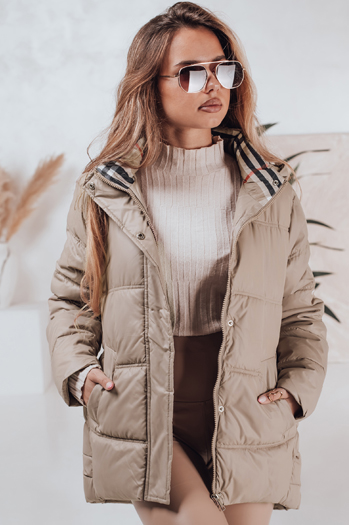 Kurtka pikowana damska HIMES beżowa Dstreet TY4243