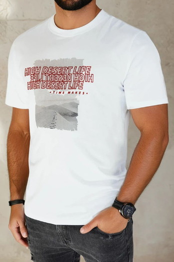 Koszulka męska z nadrukiem biała Dstreet RX5487