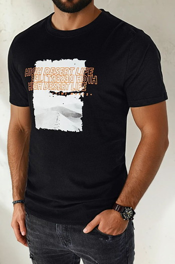 Koszulka męska z nadrukiem czarna Dstreet RX5489