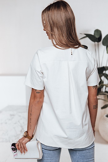 T-shirt damski BINDA ecru Dstreet RY2486