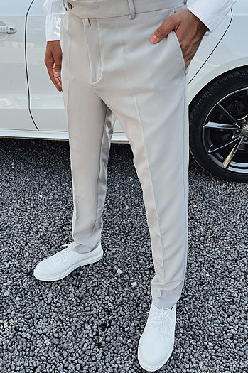 Spodnie męskie eleganckie jasnoszare Dstreet UX4291