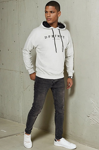 Bluza męska z nadrukiem szara Dstreet BX5679