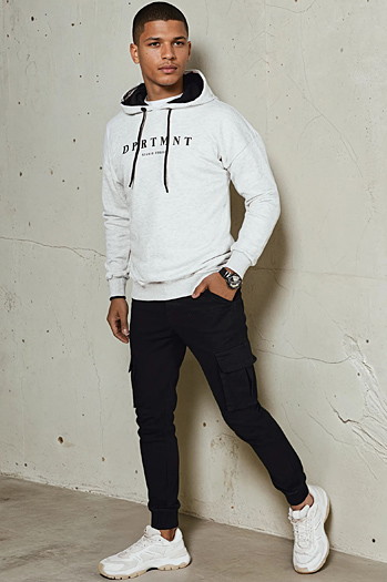 Bluza męska z nadrukiem jasnoszara Dstreet BX5680