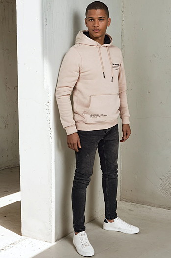 Bluza męska z kapturem jasnobeżowa Dstreet BX5682