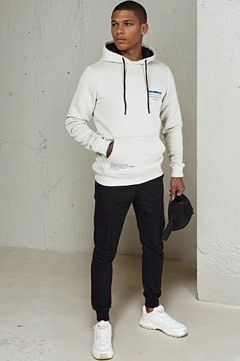 Bluza męska z kapturem jasnoszara Dstreet BX5691