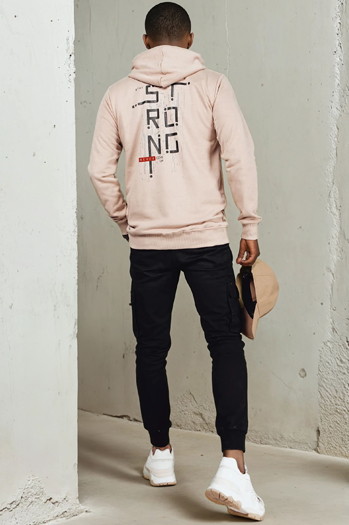 Bluza męska z kapturem beżowa Dstreet BX5714