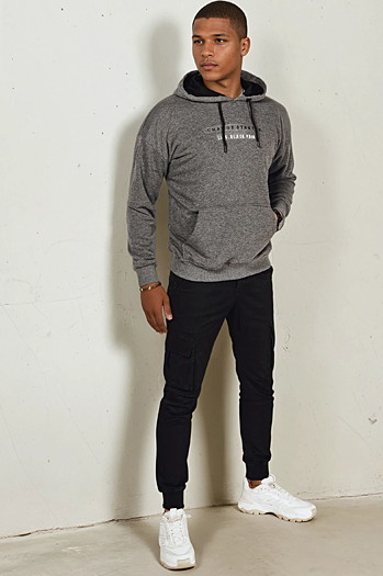 Bluza męska z nadrukiem antracytowa Dstreet BX5723