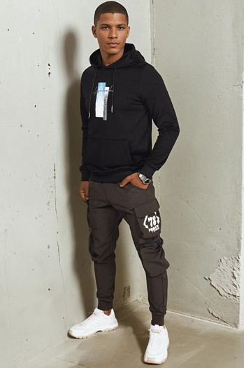 Bluza męska z kapturem czarna Dstreet BX5725