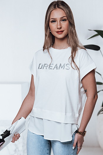 T-shirt damski DREAMY ecru Dstreet RY2521