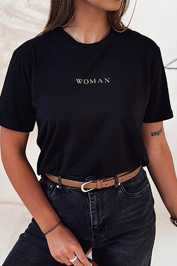 T-shirt damski WOMAN czarny Dstreet RY2554