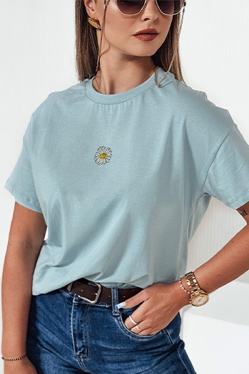 T-shirt damski FLORTA błękitny Dstreet RY2557