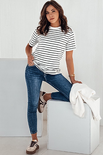 T-shirt damski w paski RILANT granatowy Dstreet RY2564