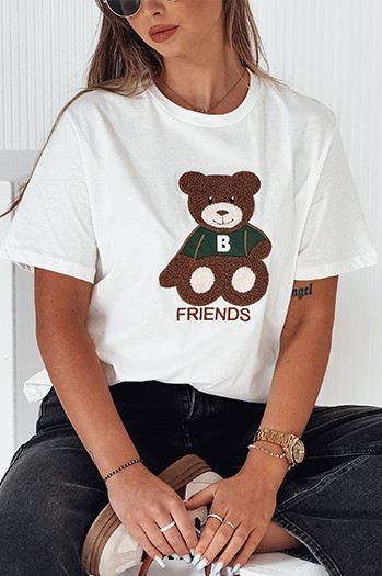 T-shirt damski BAREN ecru Dstreet RY2565