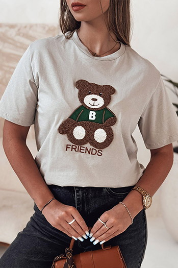 T-shirt damski BAREN pistacjowy Dstreet RY2566