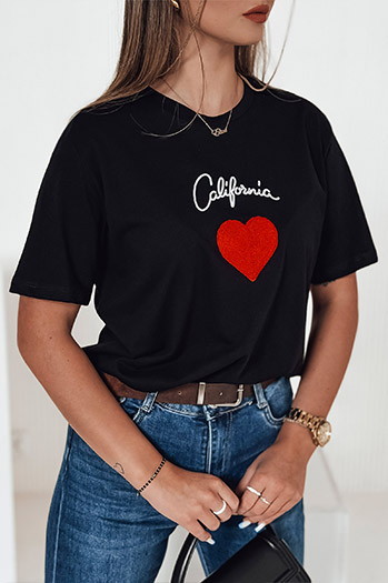 T-shirt damski CALOV czarny Dstreet RY2567