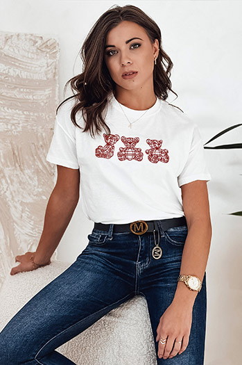 T-shirt damski GRIZY ecru Dstreet RY2568