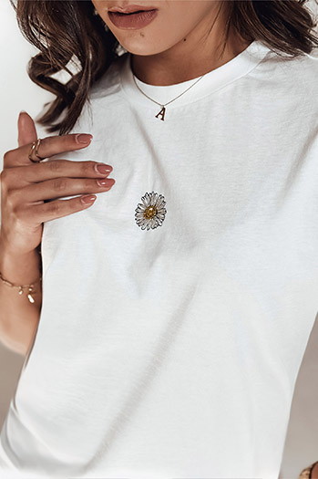 T-shirt damski FLORTA ecru Dstreet RY2569