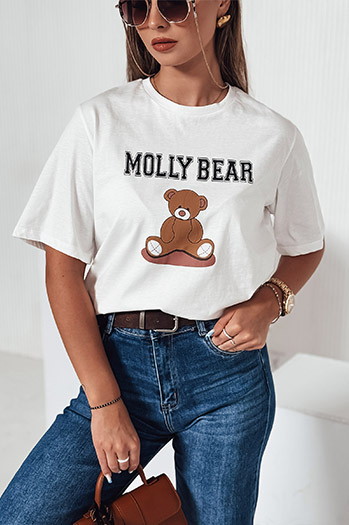 T-shirt damski MOLBER ecru Dstreet RY2571