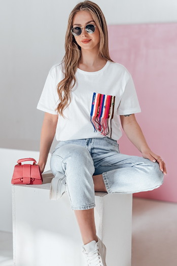 T-shirt damski FROND biały Dstreet RY2601