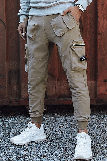 Spodnie męskie cargo beżowe Dstreet UX4302