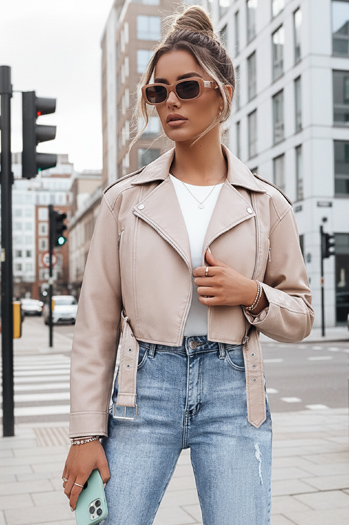 Kurtka damska skórzana BADEN beżowa Dstreet TY4336