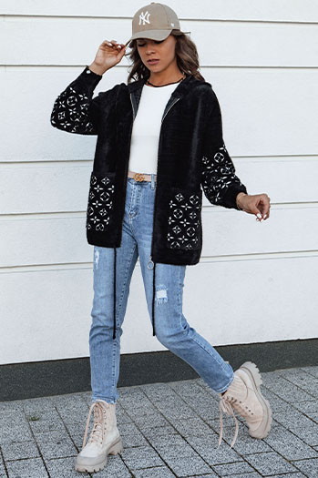 Kurtka damska alpaka przejściowa WINONA czarna Dstreet NY0667