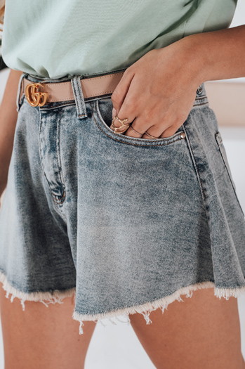 Spodenki jeansowe damskie JEANSGLOW niebieskie Dstreet SY0333