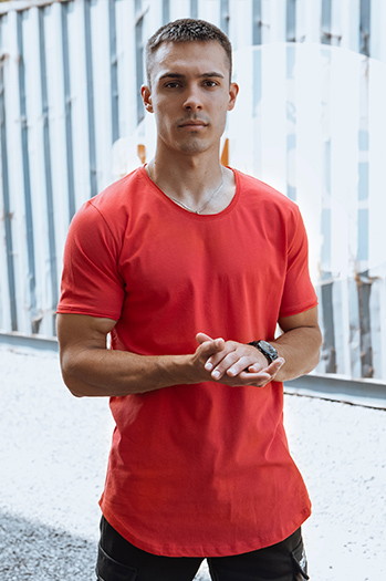 T-shirt męski czerwony Dstreet RX5602