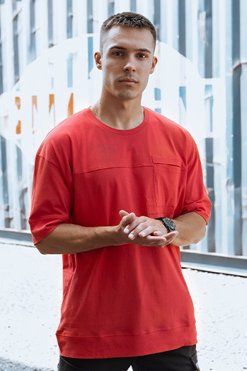 T-shirt męski czerwony Dstreet RX5603