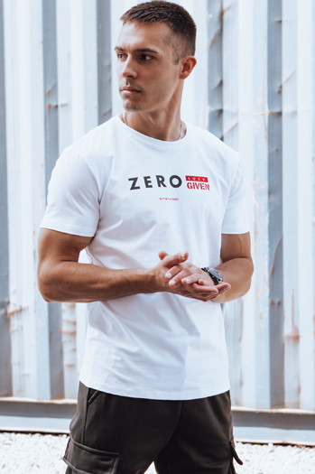 T-shirt męski z nadrukiem biały Dstreet RX5607