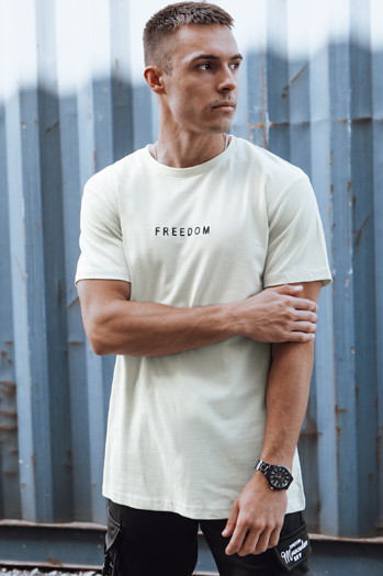 T-shirt męski ecru Dstreet RX5612