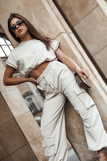 Komplet damski MALANS jasnobeżowy Dstreet AY1053