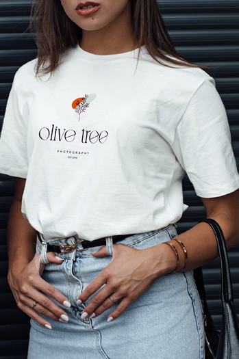 T-shirt damski OLIVE TREE ecru Dstreet RY2643