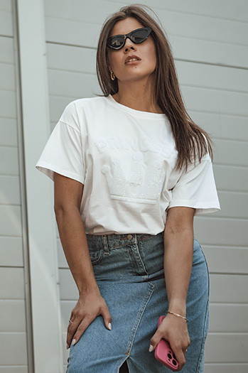 Koszulka damska PRINCY biała Dstreet RY2647